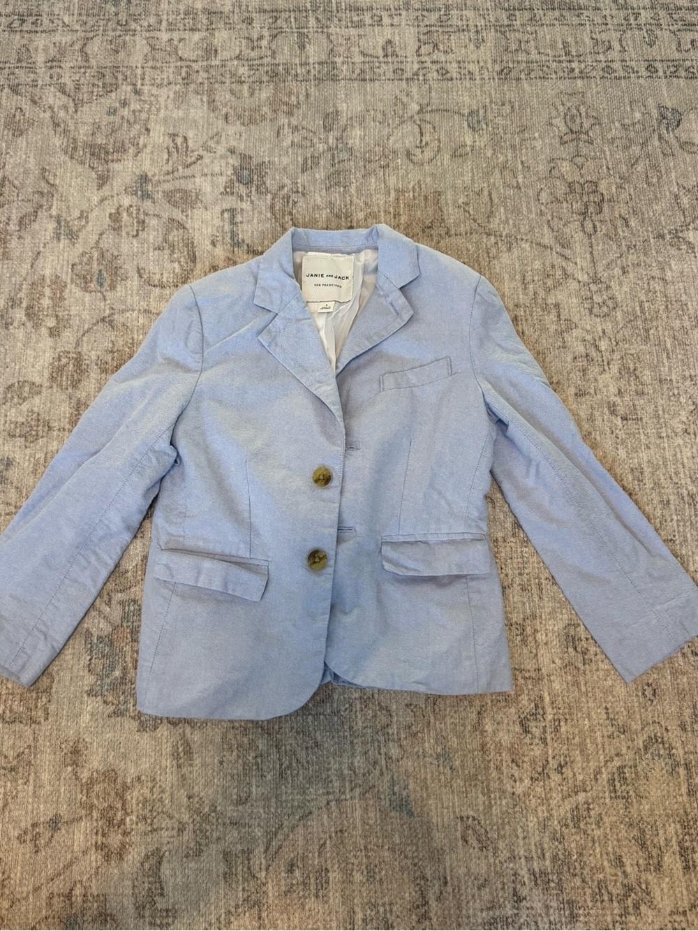 Janie and Jack Light Blue Boy's Blazer with Notch Lapel